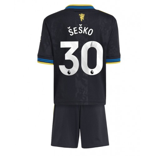 Manchester United Benjamin Sesko #30 Rezervni Dres za Dječji 2025-26 Kratak Rukavima (+ kratke hlače)